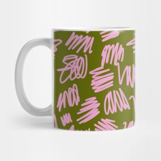 Pink and Green Retro Pattern 70s Mug